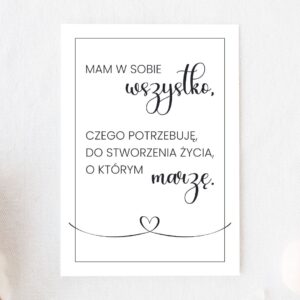 Plakat do druku - Mam w sobie wszystko