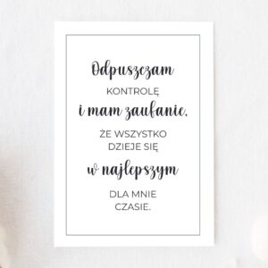 Plakat do druku - Odpuszczam kontrolę