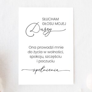 Plakat do druku - Słucham głosu Duszy