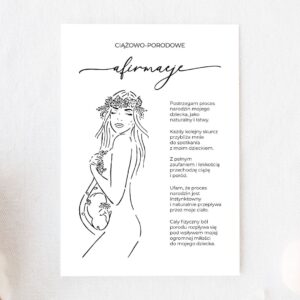 Plakat do druku - Afirmacje ciążowo-porodowe 1