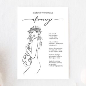 Plakat do druku - Afirmacje ciążowo-porodowe 2