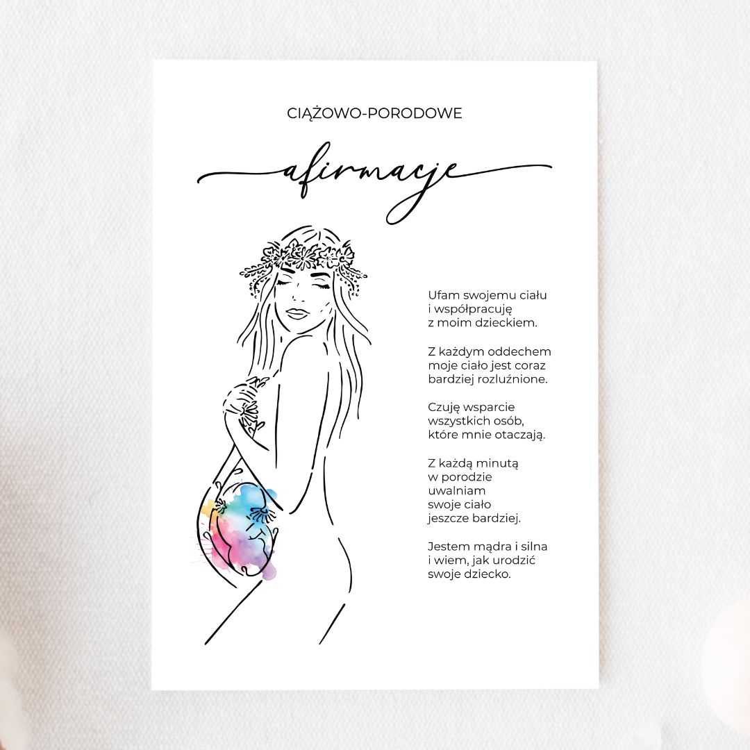 Plakat do druku - Afirmacje ciążowo-porodowe 3