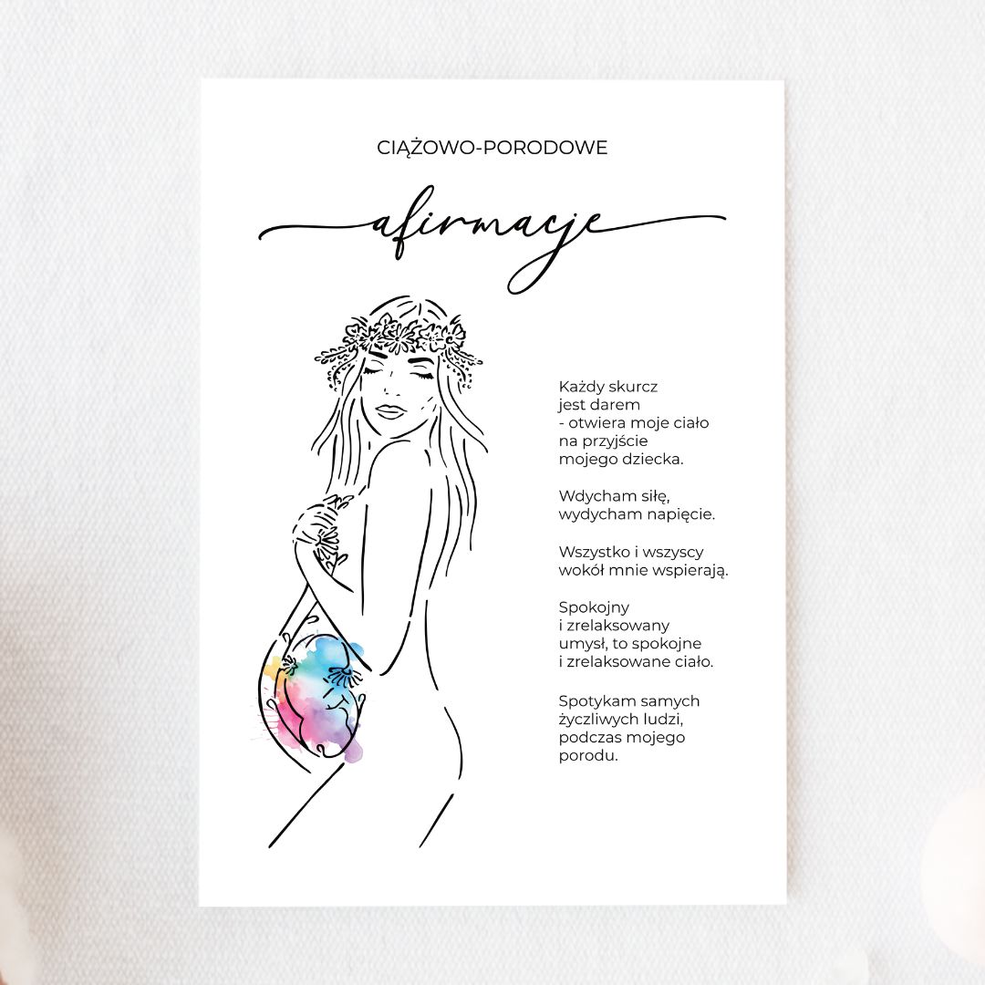 Plakat do druku - Afirmacje ciążowo-porodowe 4